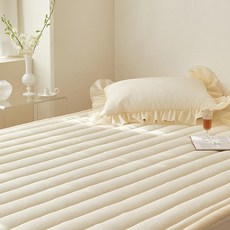maatila 夏日浪漫 雪花 泡泡紗 固定帶 床墊, Cream