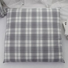 Beau Monde 韓國製造 30支棉 紗染 四季 坐墊套, 常春藤格紋 鴿灰色