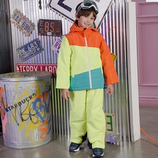 童款三色滑雪保暖防寒外套