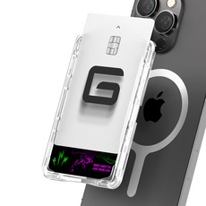 GOOSPERY Lock Card Holder iPhone MagSafe 相容卡夾手機殼, 1個, 透明