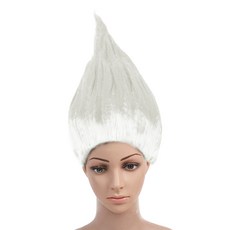 市集風趣味尖頭假髮, 白色, 1個