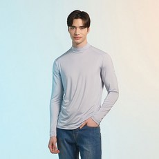 ISENBERG 男款涼感透氣小高領網眼抗UV涼爽長袖T恤