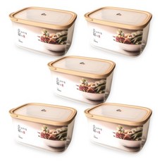 소담 직사각 밀폐용기 7호 베이지 3000ml, 5개