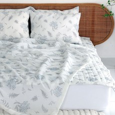 Bassam輕薄涼爽葉子夏季單人被, 灰色