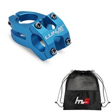 LUNJE 風格自行車把立 25.4 x 35 毫米 + 獨家袋套組 CYYP-78-4PU, 藍色（莖）, 1套