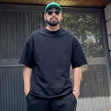 파이브라지 남성용 통기성 빅사이즈 오버핏 컷팅 트레이닝 반팔 티셔츠