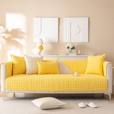 MA 심플 자카드 쇼파 커버, TYPE2 옐로우, 1개