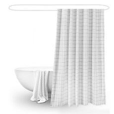 모던 방수 패브릭 샤워커튼, 화이트, 1개