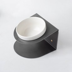 寵物現代可調節高度支架餐具, 1個, 灰色