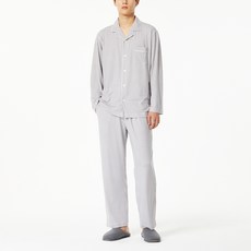 JAJU 男款蜜桃絨睡衣上下套裝