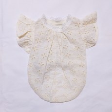 도기스타 강아지 호박 날개 크롭 티셔츠, 아이보리, 1개