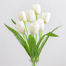 플라워트리 조화 튤립 7송이 꽃다발, 화이트, 1개