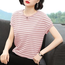 포플러앤씨 여성용 칼론드 스트라이프 티셔츠 P24SMT031004