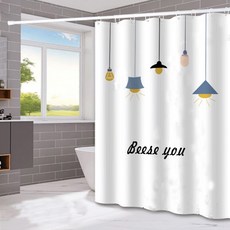 Vinterior 簡約插畫浴簾 TYPE 08 90 x 180 cm, 1個