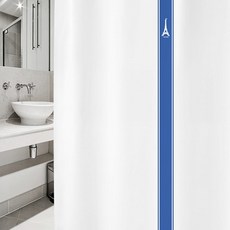 北歐風格浴簾 sc901+塑膠掛鉤 12入+窗簾掛桿 白色, 混色