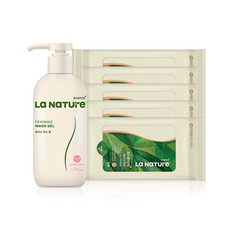 La NaTUre 私密清潔凝膠 240ml+私密處濕紙巾 5組, 1套
