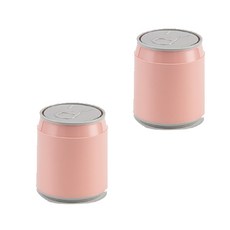 VISESCO 罐頭造型多用途棉花棒盒 2入, 1個, 粉紅色