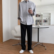 Zeta22 男士寬版鬆緊帶西裝褲