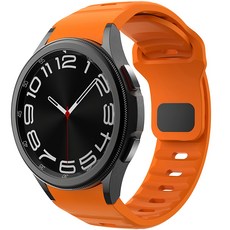 HAMATE Galaxy Watch 柔軟矽膠 運動環形錶帶, 1個, 橘色