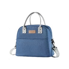 Blue Bucket 前置單口袋斜背保溫袋, 藍色, 1個