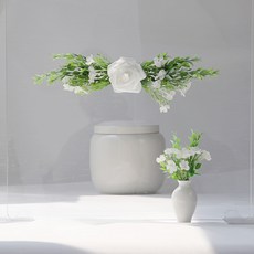 NOBLY 裝飾花環+花瓶, 白色（花瓶）, 1組