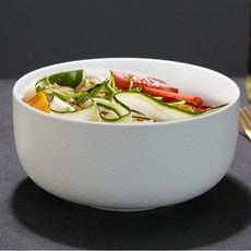 오엔리빙 젠스타일 무광 도자기 면기 라면볼, 화이트, 1개