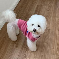 바크독 강아지 와플 투톤 민소매, 와플핑크, 1개