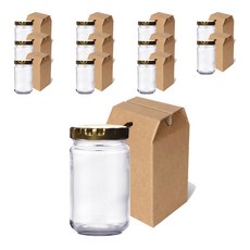 mir 金蓋玻璃收納罐 250ml+包裝禮物盒 M號, 12組