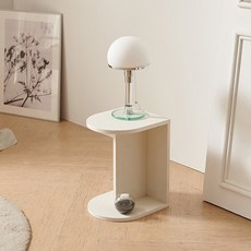 圓形邊桌, 白色, 1個