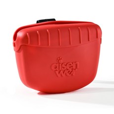 파스텔펫 반려동물 클립 실리콘 간식가방, 레드, 1개