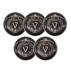 金屬高級亮點西裝鈕扣 Ventura 15mm, 5個, 海軍藍金色