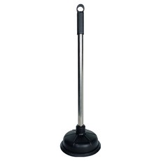 World Clean 經典一般型壓縮式馬桶吸盤, 黑色 + 銀色