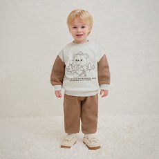 milkmile 森林活力熊刷毛上下衣套組