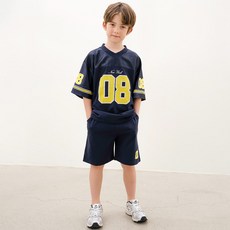 andiapple 兒童 GOGO 緞面針織橄欖球上下套裝