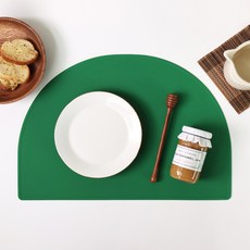 ade.l 纖薄拱形矽膠餐墊, 寬 386mm x 長 268mm x 厚度 1.8mm, 綠色, 1個
