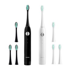 제스파 타이니 무선 음파 전동칫솔 2종 세트, ZPL1017(블랙실버), ZPL1019(화이트), 1개