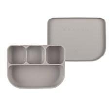 inui Bebe Tom Tom矽膠防滑分隔餐盤, 淺灰色