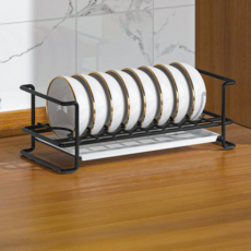 BtoWin 簡約盤子整理架, 1個, 黑色碗架