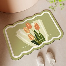 Witten 柔軟浴室玄關腳踏墊, 淺綠色, 1個