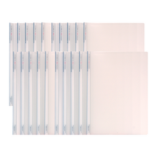 Wiz Office PP 高透明素面三角報告夾, 白色, 20個