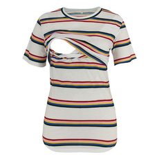 STAR 條紋上掀式短袖T恤