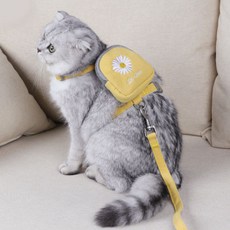 홈디풀 반려동물 간식 배변용 데이지 백팩 L, 옐로우, 1개