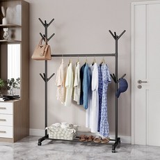 移動式衣架輪子衣架, 黑色