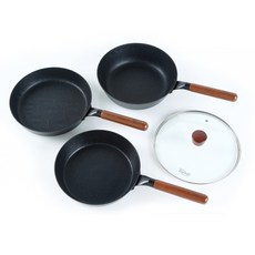 DORCO MyChef Dorco Foresta 電磁爐平底鍋4件組, 平底鍋 26cm + 28cm + 炒鍋 28cm + 玻璃鍋蓋 28cm, 1套, 混合色