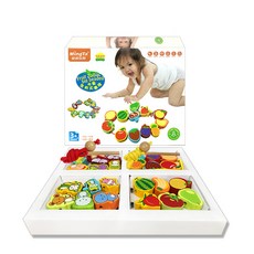 Bluemato 大尺寸積木串珠原木教具, 混合顏色, 1個