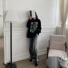 토마토팩토리 여성용 라치카 워싱 와이드 데님 팬츠 롱