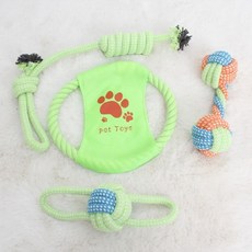 boldog 讓狗狗不無聊的繩索玩具4件D套組, 1套, 混合顏色