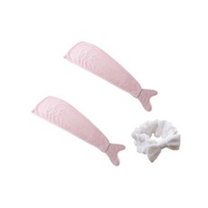 柔軟髮巾 SG16 2入 + 洗臉髮帶, 粉紅色, 1套