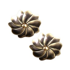 Genowin 蓮花圖案金屬香座 香氛蠟燭座 2入, 銅色