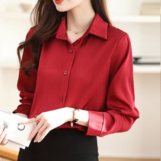 포플러앤씨 여성용 나카오 샤틴 카라 셔츠 P24FST071113